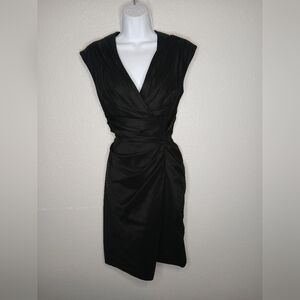 Suzi Chin for Maggy Boutique Asymmetrical Black Cocktail Dress Size 6